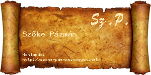 Szőke Pázmán névjegykártya